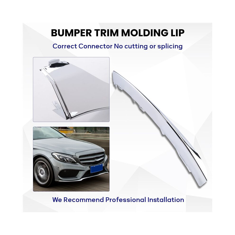 Car Left Front Bumper Lower Lip Chrome Trim For W205 C300 C350 2058851374 4713157307453