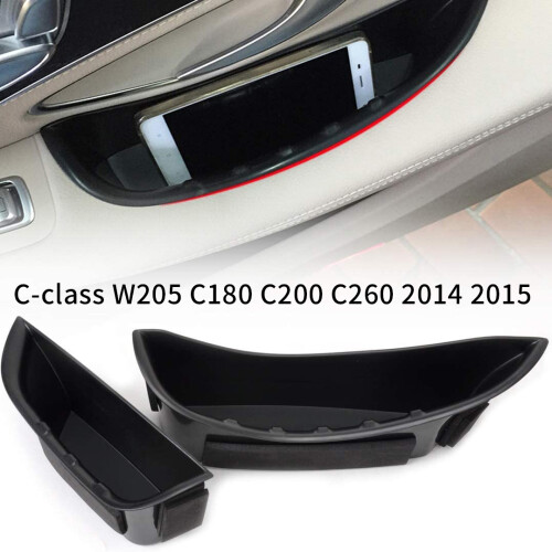 2Pcs Front Door Armrest Storage Box Container Holder for   C-Class W205 C180 C200 C260 2014 2015 1