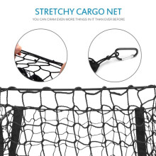Pocket Trunk Storage Bag Storage Heavy Cargo Net Suitable for Car SUV Pickup Truck Bed Black Mesh Belt 4 Hooks and Loops