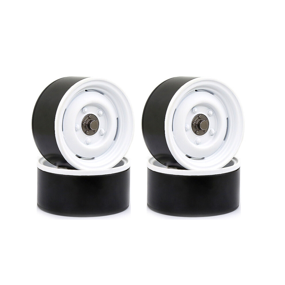 4Pcs Metal 1.9 Beadlock Wheel Rim Hub For 1/10 Rc Crawler Car Axial Scx10 90046 Trx4 Rc4wd D90 Redcat, White 6031503485104