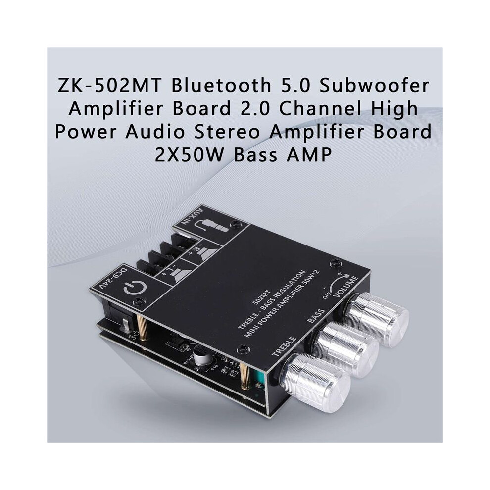 Zk-502Mt 5.0 Subwoofer Amplifier Board 2.0 Channel High Power Audio Stereo Amplifier Board 2X50w Bass Amp 6031738610234