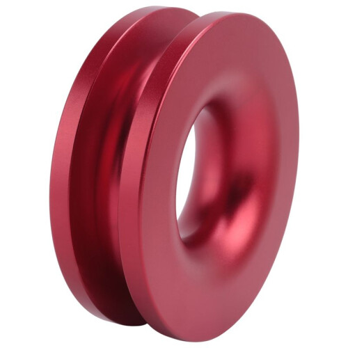 ANEL de RECUPERAÇÃO de ALUMÍNIO SNATCH-RING 41000Lb para Cabo de Guincho SintéTico de 3/8 1/2 Polegadas VERMELHO 1