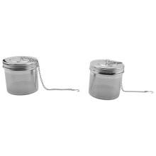2 Pack Large Tea  Infuser for Loose Leaf Tea & Spice Infuser for Cooking, Threaded Lid, Extra Fine Mesh Tea Strainer