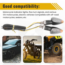 4 PièCes Indicateurs de Moto Clignotants Clignotants 14 LED 12V Moto Indicateur LED Clignotant Lampe Ambre