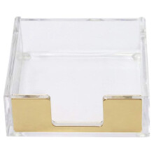 Acryl Sticky Notes Pad Houder Desktop Organizer 3.5X3.3 Inch Memo Houder voor Office Home Desk Supplies(Goud)