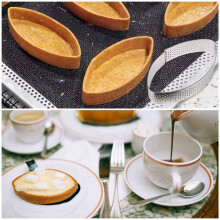 Paquete de 9 Anillos de Tarta de Acero Inoxidable, Anillo de Mousse de Pastel Perforado Resistente al Calor Moldes de Mousse de Pastel Cortador de