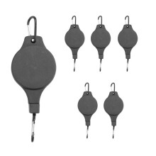 6 Pack Plant Pulley Retractable Hanger Plant Pulley Adjustable Height Wheel for Hanging Plants Indoor Black