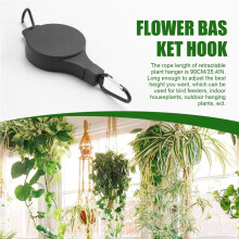 6 Pack Plant Pulley Retractable Hanger Plant Pulley Adjustable Height Wheel for Hanging Plants Indoor Black