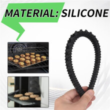 4 PièCes Noir éTagèRe de Four Silicone Rack Guard + 2 PièCes Tapis de RevêTements de Four AntiadhéSifs pour Garder le Four Propre et ProtéGer