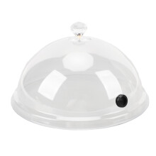 Cloché fumé en forme de dôme avec couvercle pour assiettes et bols, 26,5 cm