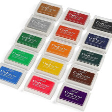 15 Colors  Ink Pads, Washable Finger Stamp Pad for Kids DIY, Paper, Wood Fabric, Scrapbooking, Rubber Stamps