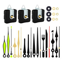 3Pcs Clock Mechanism Kit with 6 Different Clock Hand DIY Wall Clock Repair Replacement Motor Parts Silent Clock