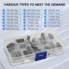 40Pcs 74HCxx + 74LSxx Series Logic IC Surtido Kit, Chip Integrado Digital (20Pcs 74HCxx + 20Pcs 74LSxx)