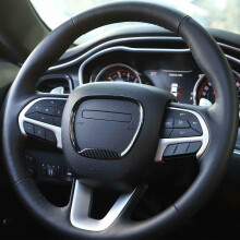 Anel de Acabamento da Estrutura Do Volante em Fibra de Carbono para 15-20 para Challenger Charger para Grand Cherokee SRT Preto Cor 1