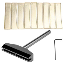 Gitarrenbauer Set Gitarren Bass Bund Presse Netz Griff Brett Press Werkzeug + 9-Teilige Messing Radian Bund EinsäTze mit Dem Sechskantschlüssel