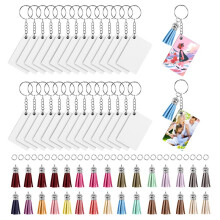 Sublimation SchlüSselbund Rohlinge Bulk, Satz von 30 Sublimation SchlüSselbund Rohlinge Set mit Quasten, SchlüSselbund Kreis, SchlüSselbund