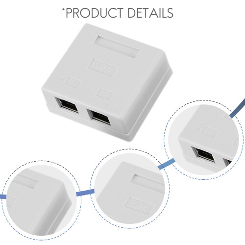 RJ45 Network Socket - Shielded Surface Mounted Double Wall Socket with CAT6A Ethernet LAN Cable Port for Network Cable 2