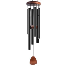 Black Metal Windchime Aluminum Windbell Wind Chimes 6 Rods Chimes Home Decoration Outdoor Garden Patio