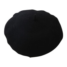 Beret Hat for Women French Style Beanie Winter Fashion Warm Wool Lining Knit Cap Fashionable Artist Winter Hat Black