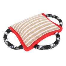Robustes Jutestöckchen für Hunde mit 3 Griffen, 26x18 cm, Rot
