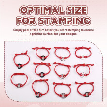 10Pack Inspirational Bracelet Metal Stamping Kit with Red Waxed Nylon String for Jewelry Making