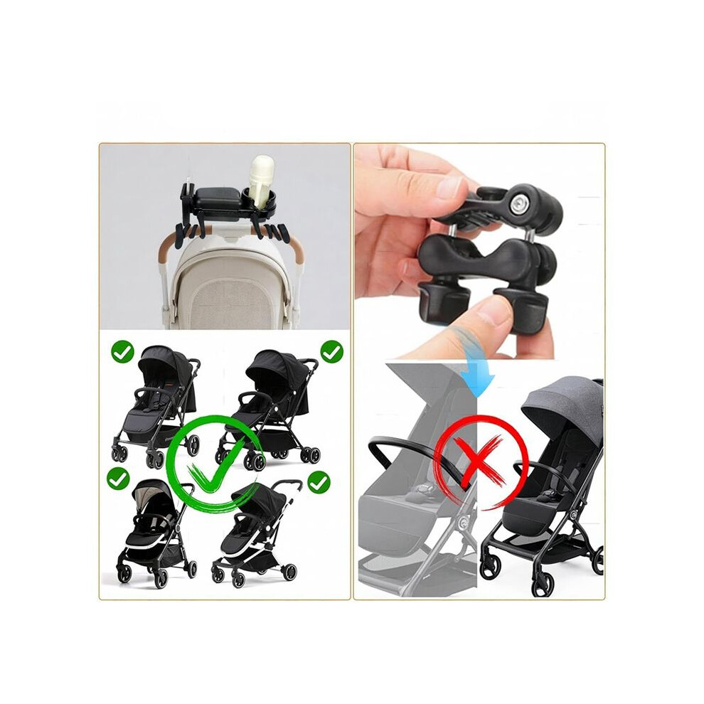 Universal Stroller Snack Tray Attachment with Dust Cover Sturdy Stroller Cup Snack Holder Clamp