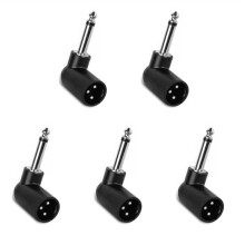 5-Pack 3-Stifts Trådlöst Mikrofonsystemkonverterhuvud 6,35 mm Hanekonverter Elgitarrsystemkonverterkontakt