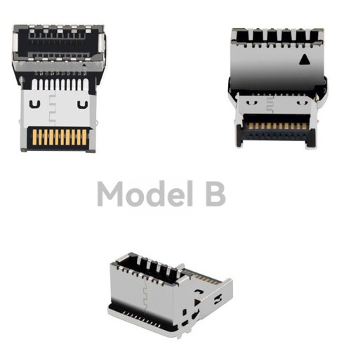 Type-E 90 Degree Computer Motherboard USB3.1 10G Front Type-C Installed Wiring Converter Connector Adapter Type B 1