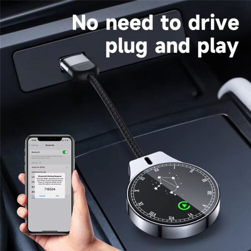 2 in 1 Carplay Wireless Android Auto  Adapter 5.0G/Wifi Connetion for  for Andriod Cellphone Wired to Wireless 2