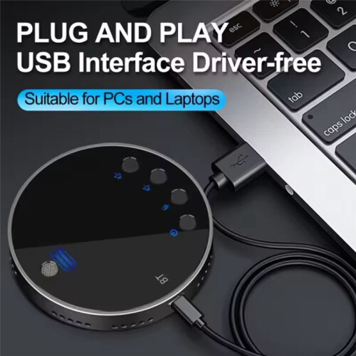 Speakerphone with Mic, 360 Voice Coverage Conference Microphone for Home Office,  Voice Enhance 2