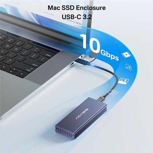 ACASIS USB C 3.2 SSD Enclosure for  SSD 12+16 PIN  Pro, Air,  Pro, , SSD Enclosure 2