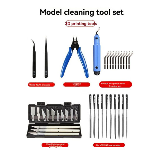 Multiple Models 3D Printer Tool Trimming Scraper Cleaning Tweezers Pliers Deburring Kit DIY 3D Printer Accessories 2