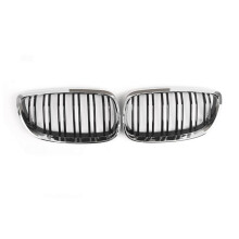 Front Kidney Grill Dual Slat Grille Racing Grill for 3 Series E92 E93 Coupe 2006-2010 Gloss Black+Chrome 51137157277