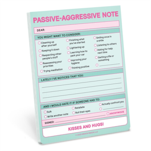 Knock Knock Passive Aggressive Nifty Note Pastel Version by Knock Knoc