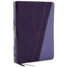 NKJV Study Bible Leathersoft Purple FullColor Comfort Print by Thomas