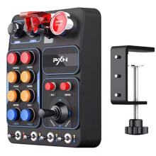 PXN CB1 Racing Game Central Control Box with Fixture, Equipped with 30 Programmable Buttons, PC Racing Game Controller