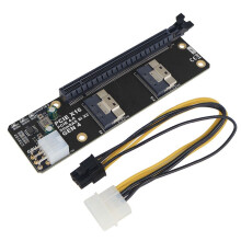 2 In 1 2 Porte SlimSAS 8I X2 A PCIE 4.0 X16 GEN4 Scheda Adattatore per Scheda di Rete, Scheda Grafica, Scheda Video, Scheda di Acquisizione