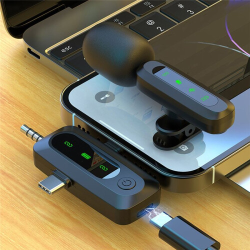 J3 Wireless Lapel Microphone USB Type-C Connector Noise Cancellation Mic for Streaming Unidirectional-Polar Pattern B 2