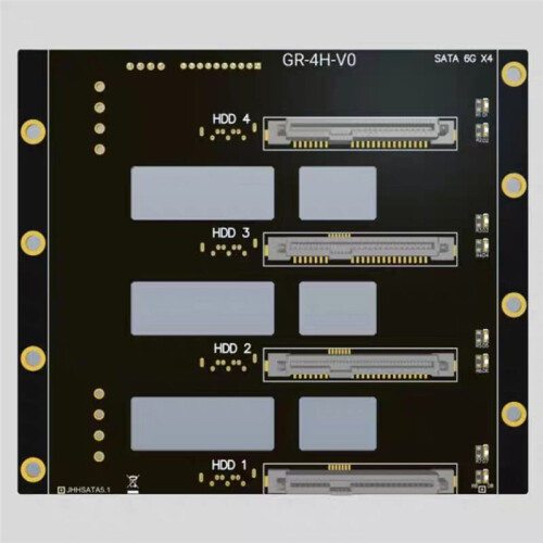 to 4-Disk SSD/HDD Adapter 6Gbps Server Expansion Card with 7/29P  Interface and 4D Power Supply for NAS Storage 2