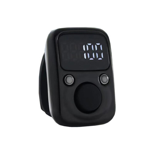 LED Electronic Counter Rechargeable with  Counter Convenient 5-Digit Adjustable Finger Ring Counter Black