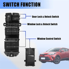 4 Pcs LED Master Power Window  Kit for  RAV4 XA50 2019-2021 84040-02180, 84040-0R020, 84810-F4060