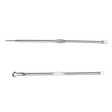 Stainless Steel Blackhead Acne Blemish Pimple Extractor Remover Needle + Clip
