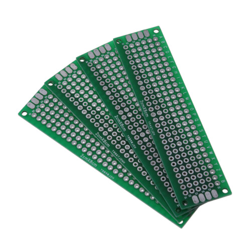 4pcs Double-Side Prototype FR-4 PCB Stripboard Universal Printed Circuit Board 2x8cm Size 1