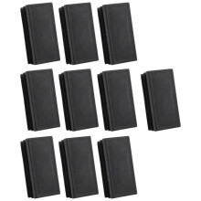 Tapa de extremo de supresion insertos de tubo rectangular de plastico 25x50mm 10 pzs Negro