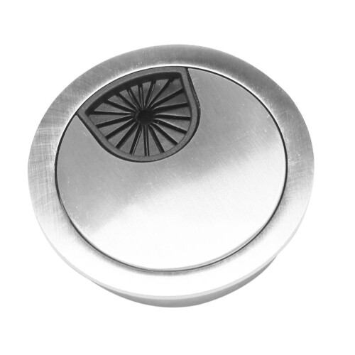 PC Computer Stainless Steel Outer Diameter 50mm Desk Grommet Cable Hole Cover 1