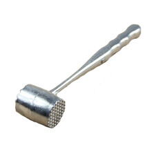 Zilver Twee Zijden Aluminium Ronde Vleeshamer Hamervermalser Rundvlees Varkensvlees Kipklopper Lengte 20,5 cm Diameter 3,5 cm (Ovaal)