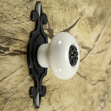 Vintage Ceramic Door Knobs Drawer Cabinet Cupboard Wardrobe Pull Handle White+Black
