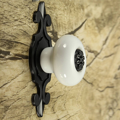 Vintage Ceramic Door Knobs Drawer Cabinet Cupboard Wardrobe Pull Handle White+Black