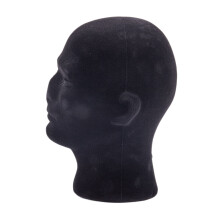 Tete de mannequin mousse de Male Tete de mannequin avec les lunettes et perruques - noir