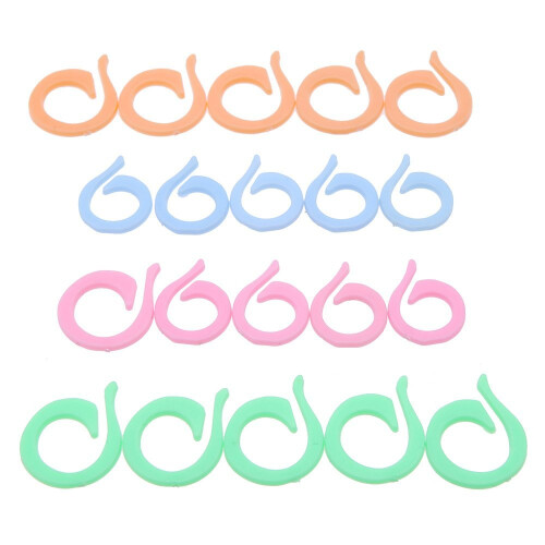 20pcs Colorful Crochet Locking Stitch  Knitting Ring Maker Holder Set 2